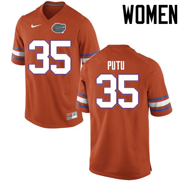 Florida Gators Women #35 Joseph Putu College Football Jerseys Orange